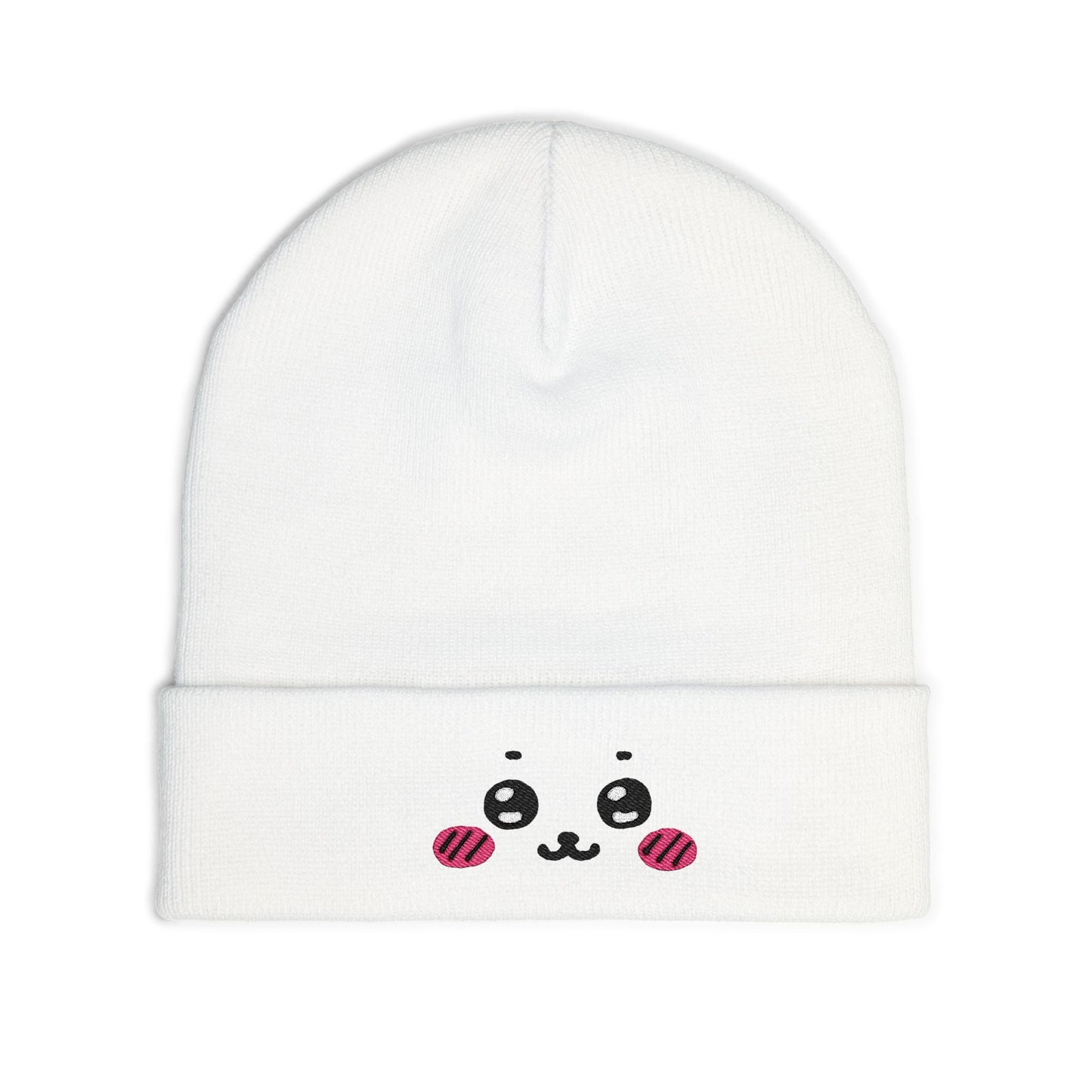 Cute Embroidered Knit Beanie with Happy Face Design, Winter Accessory, Gift for Kids, Fun Fashion, Cosplay Hat, Warm Headwear