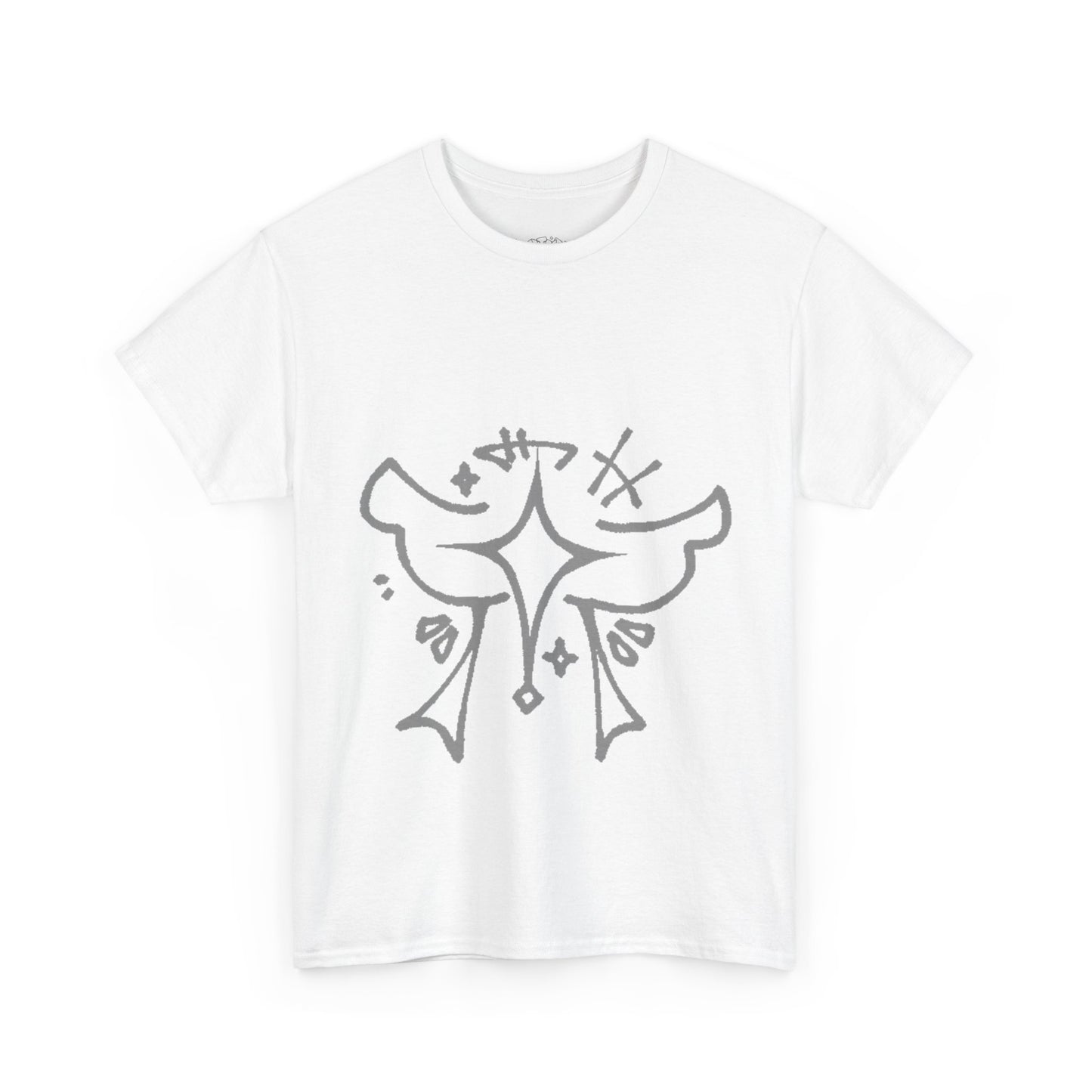 Minimalist Couple Design Unisex Heavy Cotton Tee - Perfect for Lovebirds and Casual Wear